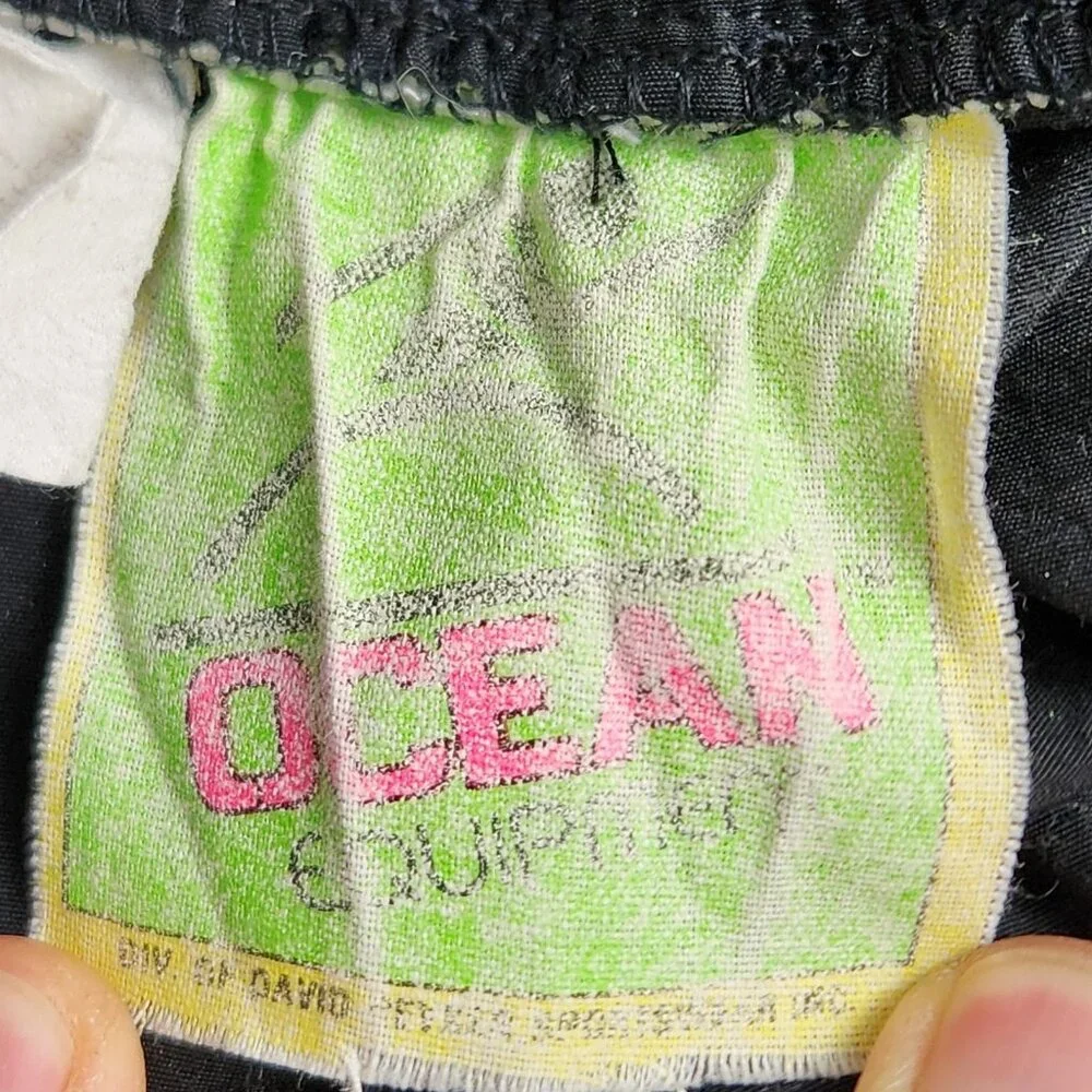 Ocean Equipment Pants Mens Small Black Vintage Track Windbreaker Joggers 90s